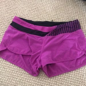 Purple lulu shorts speed runner size 8 great shape